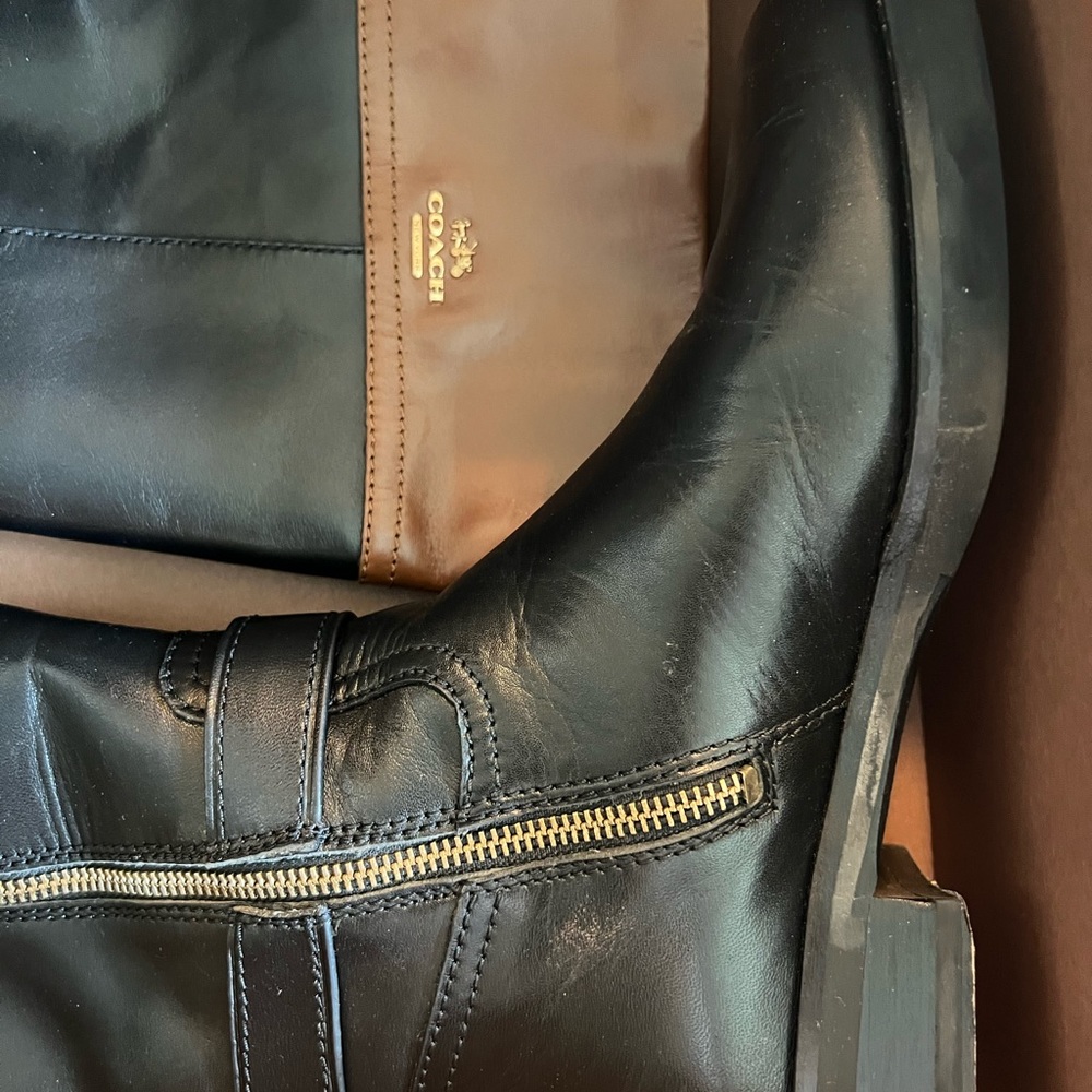 Black Coach boots USW 8 - Picture 4 of 12